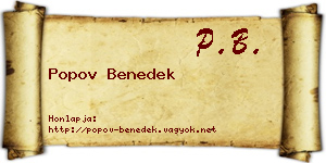 Popov Benedek névjegykártya